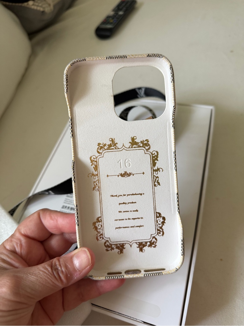 Louis Vuitton Damier Azur Phone Holder with Blush Pink Trim - Picture 4 of 8